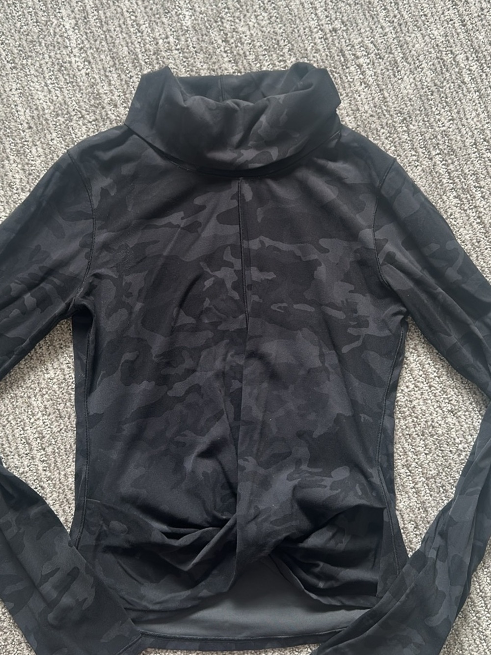 Black Camo Funnel Neck Women's Jacket